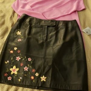 Alfani Black Leather Skirt